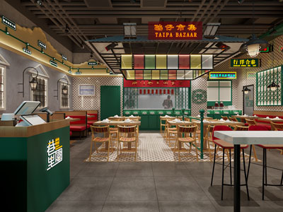 工业loft饭店餐馆就餐区