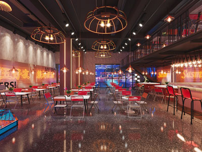 工业loft饭店餐馆就餐区
