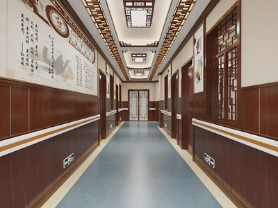 新中式中医院走廊过道