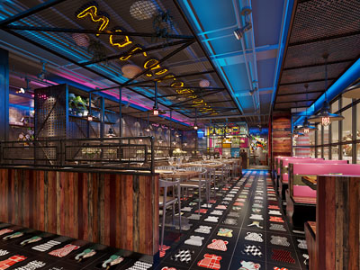 工业loft饭店餐馆就餐区
