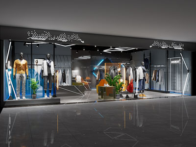 工业loft服装店门头