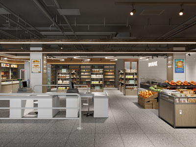 工业loft百货超市收银区