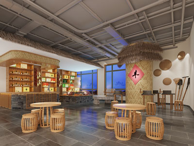 现代民宿饭店餐馆就餐区