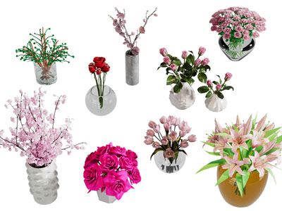现代花瓶花卉