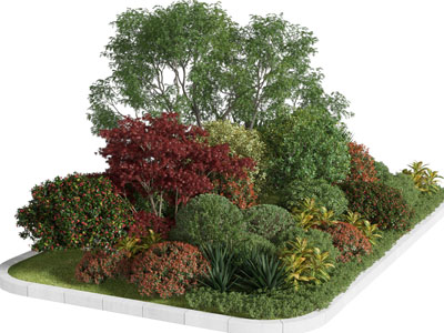 现代花坛花草树木景观园艺小品