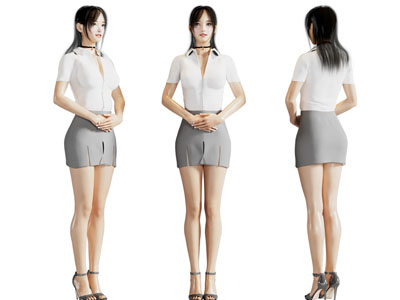现代迎宾礼仪小姐女人人物