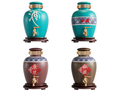 新中式带水龙头的酒缸、酒罐、酒桶