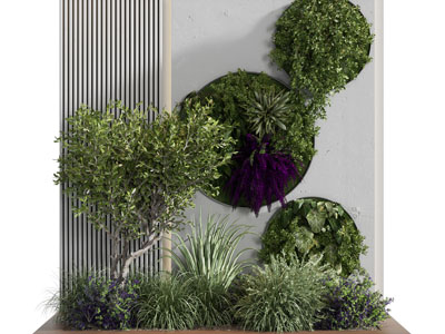 现代花坛花草植物墙景观园艺小品