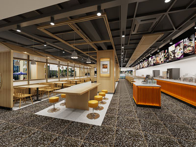 工业风loft饭店餐馆食堂就餐区
