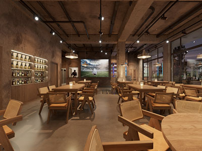 侘寂风饭店餐馆就餐区