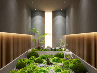 现代室内花草雕塑景观园艺小品