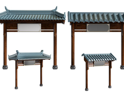 新中式仿古建筑大门