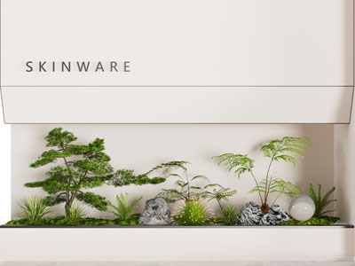 现代室内松树 松树 假山景观园艺小品