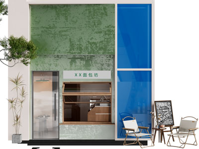 现代面包坊甜品店门头