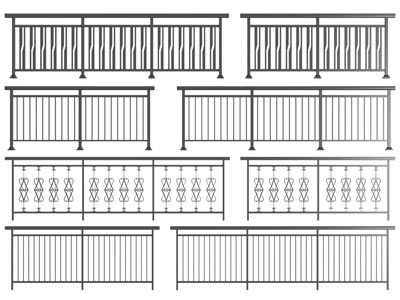 现代铁艺栏杆、护栏、围栏