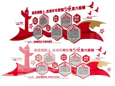 现代党建文化宣传背景墙
