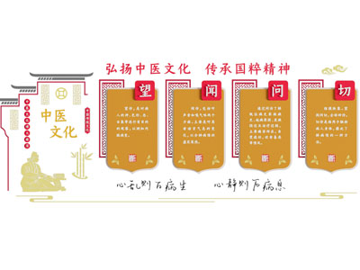 新中式中医文化宣传背景墙