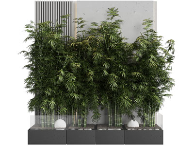 新中式竹子 景墙景观园艺小品