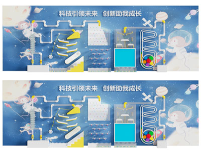 现代儿童科技主题背景墙