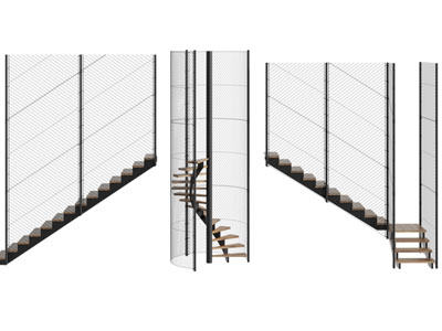 工业风loft金属网扶手楼梯