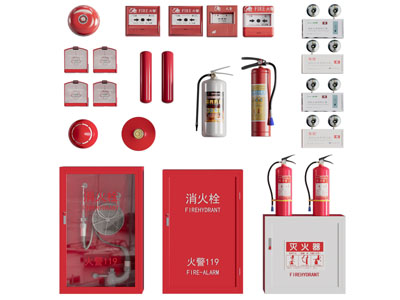 现代消防栓 灭火器 应急灯消防设备