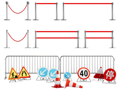 现代交通路障 围挡 栏杆 隔离带