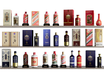现代中国白酒酒瓶酒杯