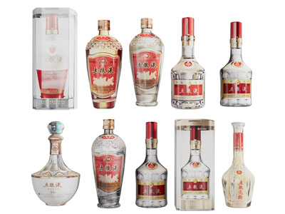 现代白酒酒瓶酒杯