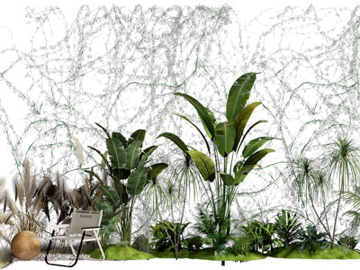 现代花草藤蔓植物景观园艺小品