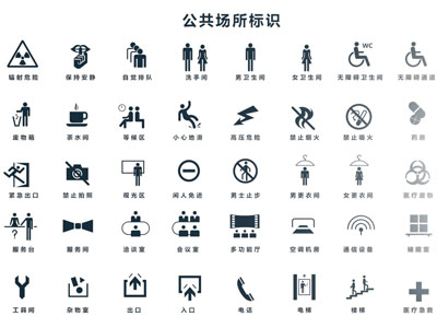 现代公共场所标识 指示牌 路标