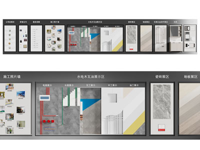 现代水电施工展览墙 背景墙