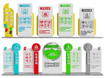 现代城市雕塑 垃圾分类宣传栏