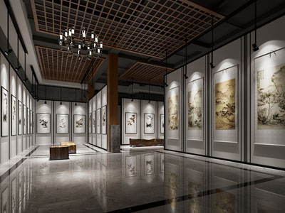 新中式书法字画展厅展览