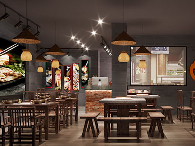 工业风loft饭店餐馆 烧烤店