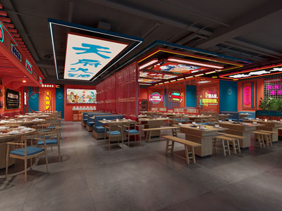 工业风loft火锅店 饭店餐馆