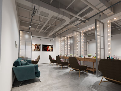 工业风loft理发店 美容美发店
