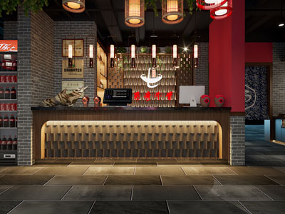 现代饭店餐馆前台接待