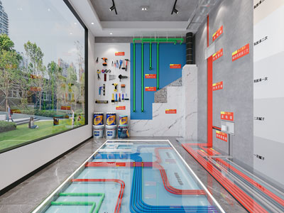 现代水电线路地暖铺设展厅展览
