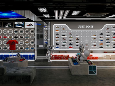 工业风loft运动鞋专卖店