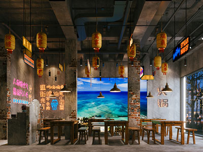 工业风loft饭店餐馆 火锅店