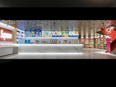 现代奶茶店吧台
