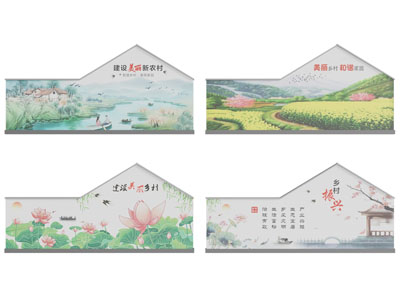 新中式乡村景墙 背景墙