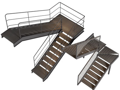 工业风loft金属旋转楼梯