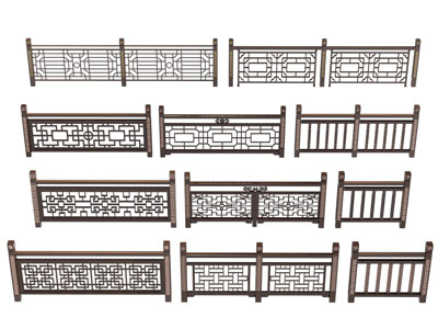 新中式雕花栏杆 护栏 围栏