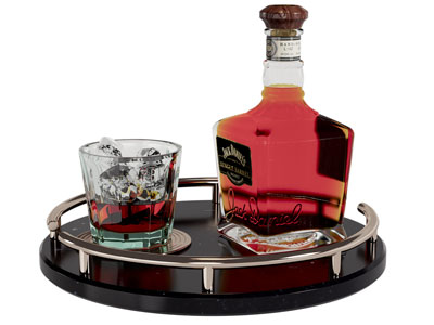 现代托盘红酒酒瓶酒杯