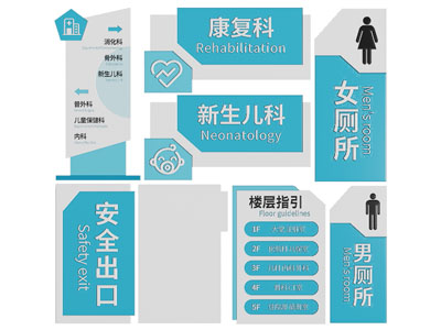 现代医院门牌 指示牌 楼层指引路标