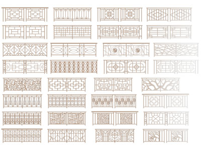 新中式雕花栏杆 护栏 围栏