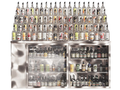 现代不锈钢酒架 展台 酒瓶酒杯