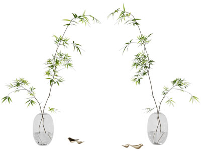 现代玻璃花瓶花卉