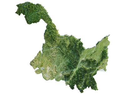 现代山脉 地形图 地图墙饰挂件